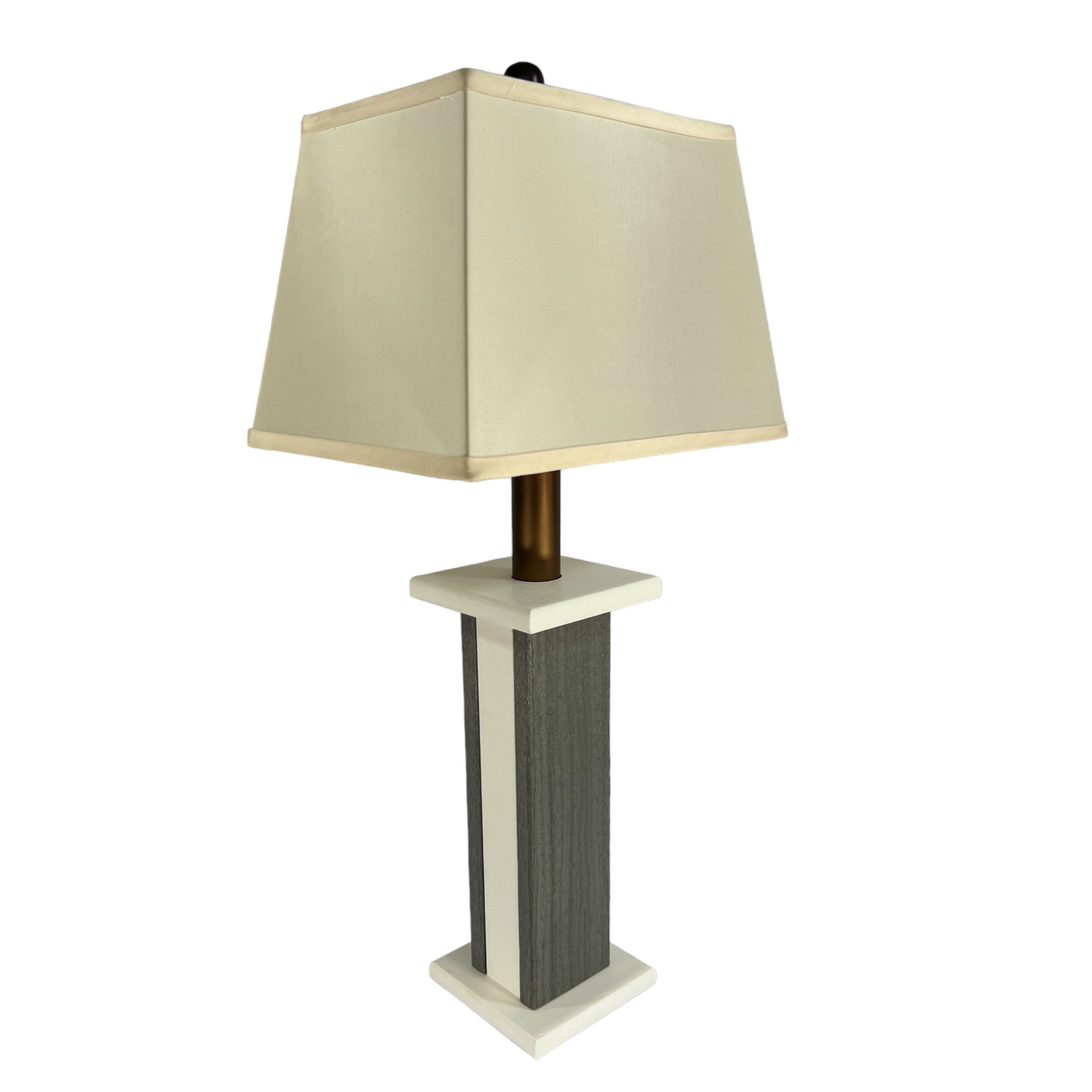 2-Pack Coastal Weatherproof Battery Powered Poly Lumber Table Lamp - Coastal Grey