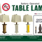 Rustic Farmhouse Battery Powered Rough Sawn Timber Frame Table Lamp - Hickory