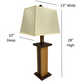 2-Pack Modern Farmhouse Battery Powered Textured Woodgrain Poly Table Lamp - Ivory Birch