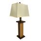 2-Pack Coastal Weatherproof Battery Powered Textured Woodgrain Poly Lumber Table Lamp - Teak